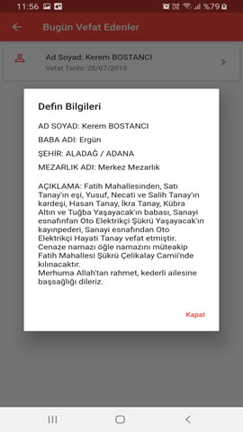 Vefat Haberleri Detay